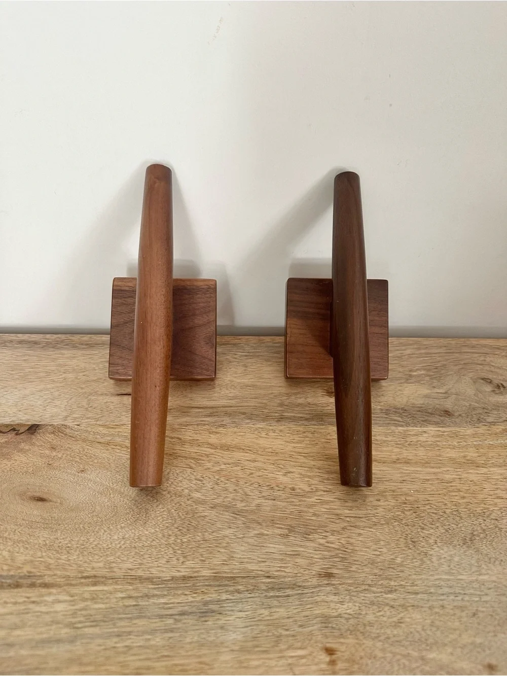 PAIR Rejuvenation Shaw Hook, Walnut, Single Wall Hooks